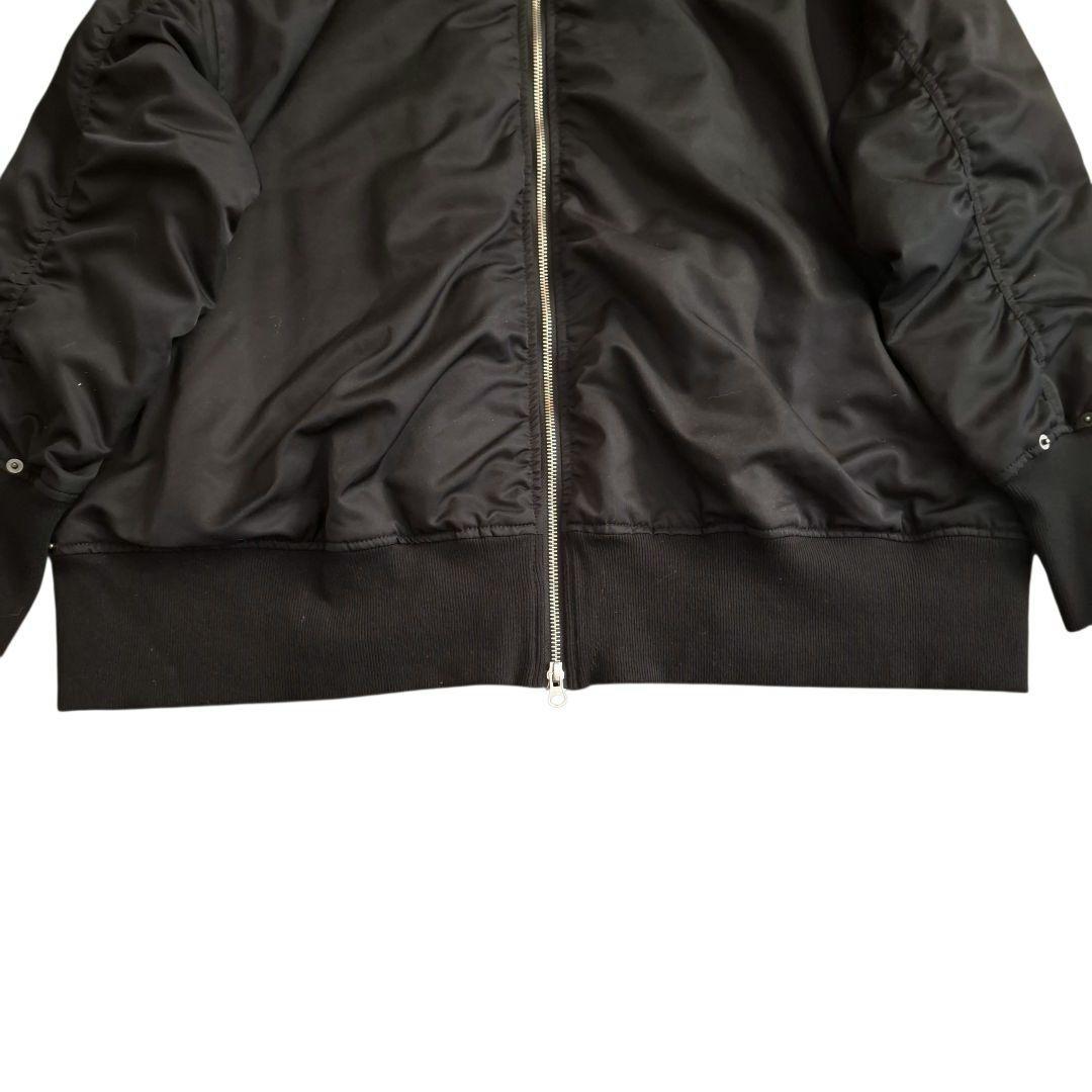 BASCO バスコ 背面ジッパー ギャザー MA1風 ブルゾン ゆったりサイズ