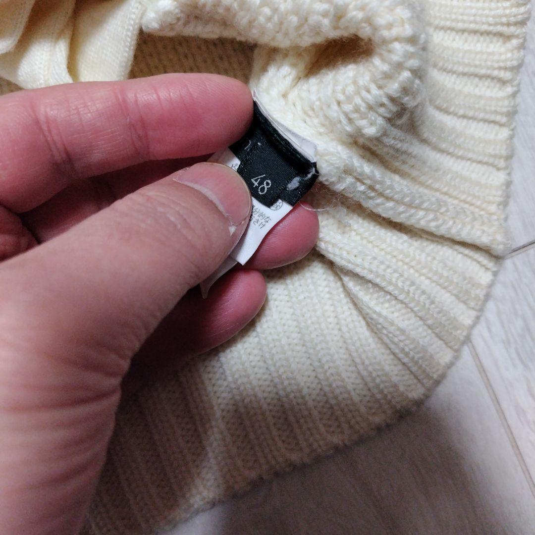 ザノーネ【伊】キョートモデル定番スタンドカラー48ウール ホワイト アイボリー系