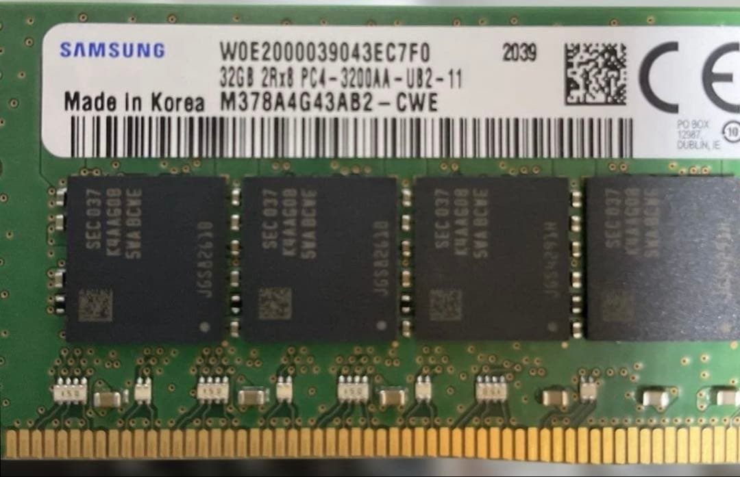 Samsung 純正 DDR4-3200 32GB×2枚 メモリー 64GB