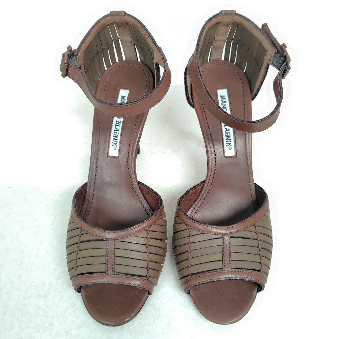 ★美品★マノロブラニク パンプス 23.5cm サンダル ウィーブ ピンヒール