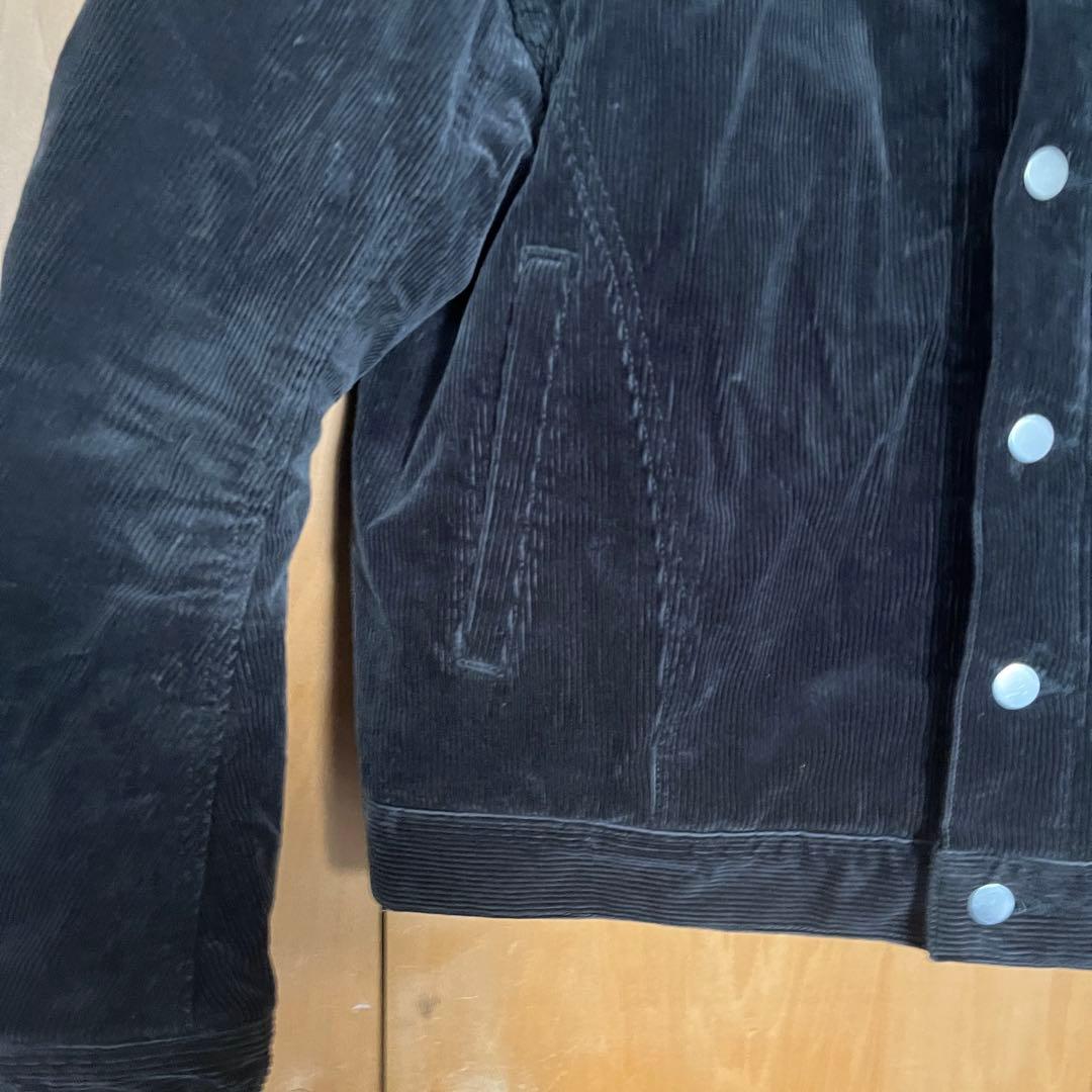 nvrfrgコーデュロイ ボア襟ジャケット ブラック