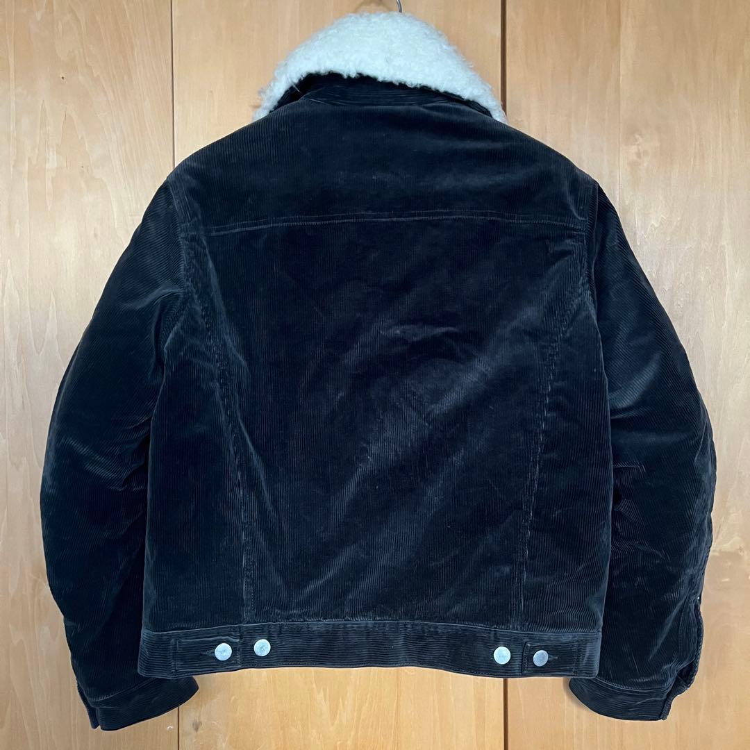 nvrfrgコーデュロイ ボア襟ジャケット ブラック