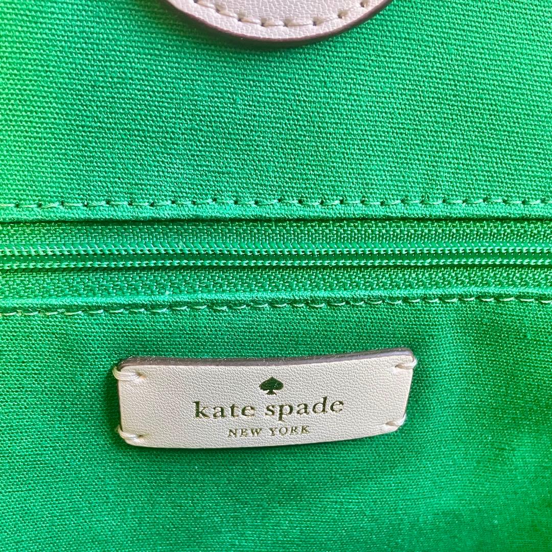 未使用 kate spade ケイトスペード かごバッグ ストロー フラワー