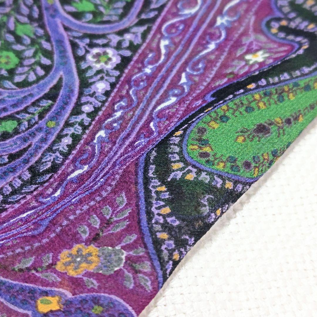 エトロETROシルク100%ペイズリーカラフルクレイジーストールショールマフラー