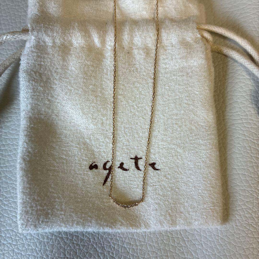 agete ダイヤモンド三日月ネックレス　K10 0.05 YG