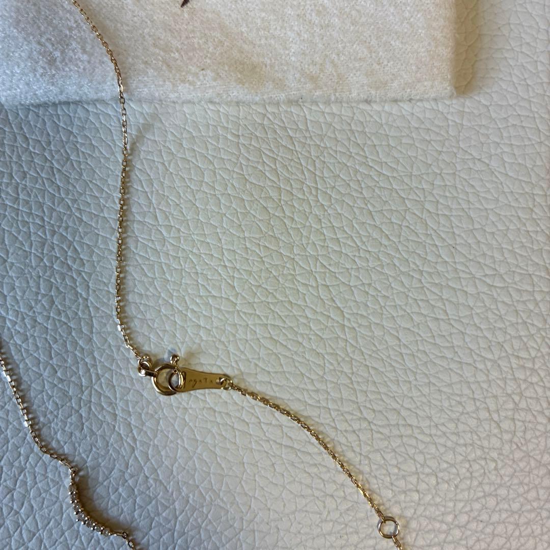 agete ダイヤモンド三日月ネックレス　K10 0.05 YG