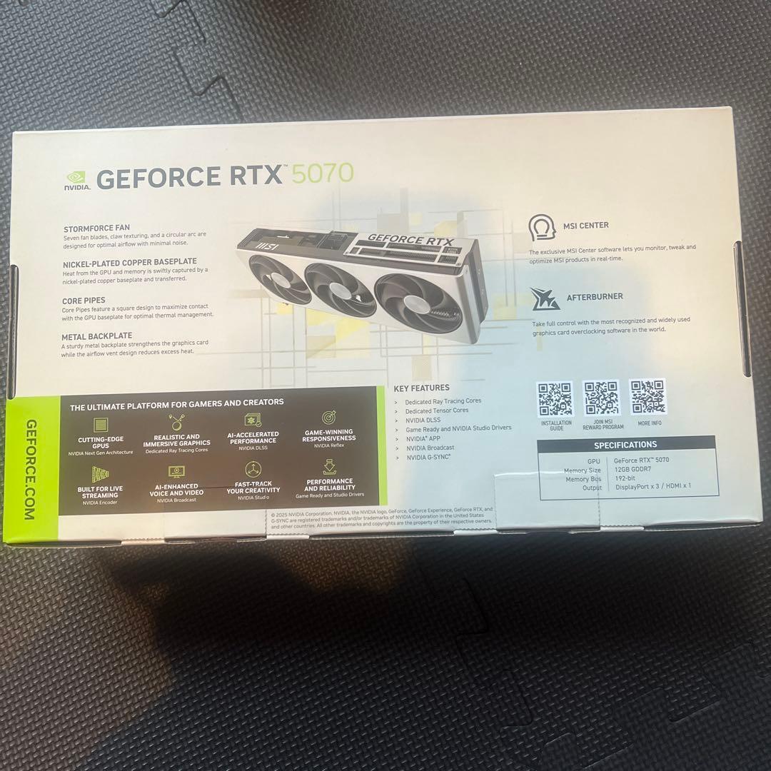グラフィックボード・グラボ・ビデオカード MSI GeForce RTX 5070 12G INSPIRE 3X OC