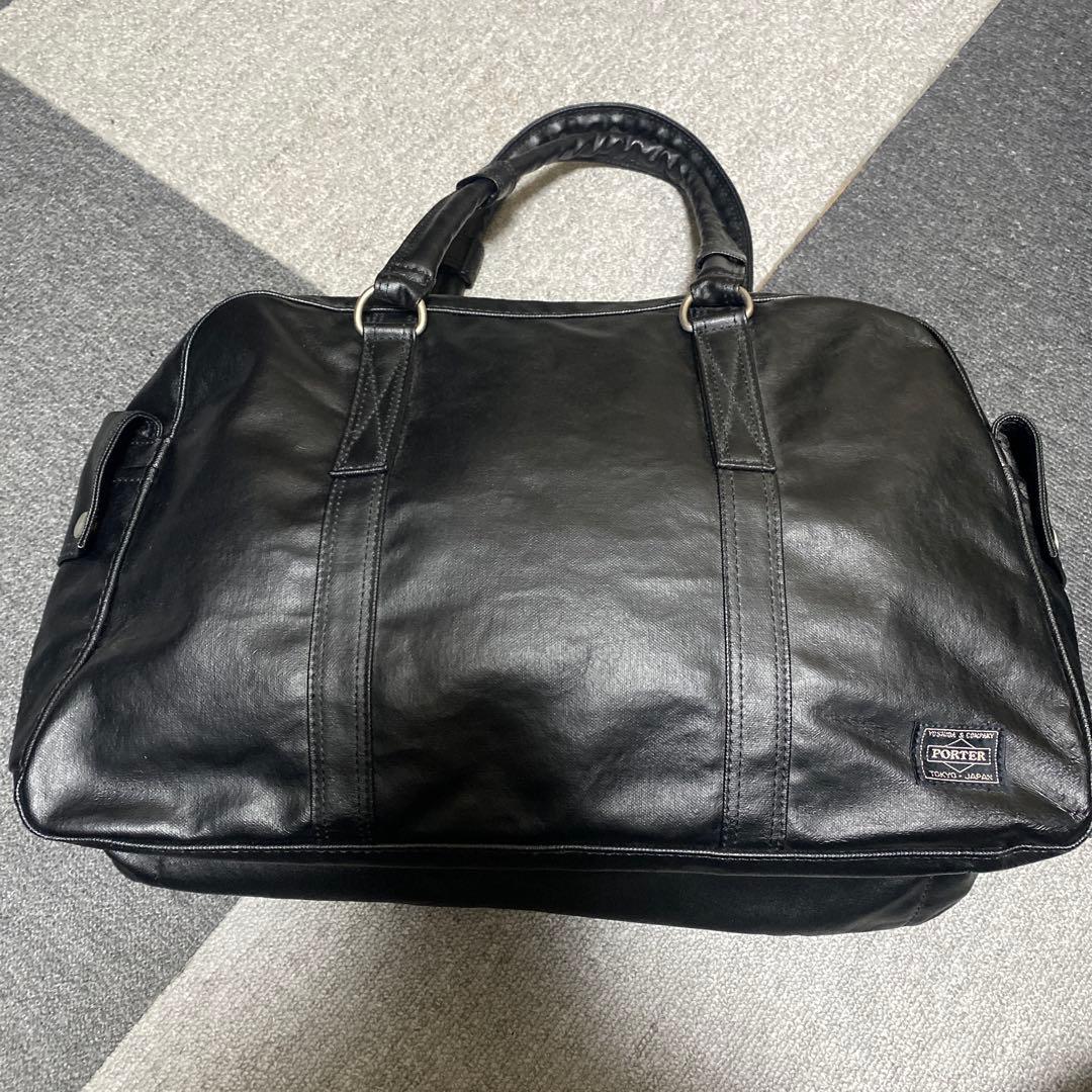 にこ PORTERフリースタイル ブラックボストンバッグ