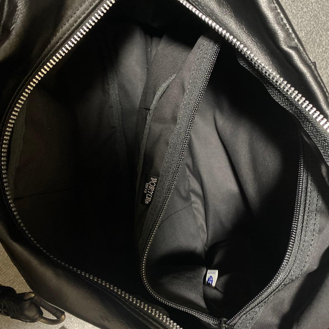 にこ PORTERフリースタイル ブラックボストンバッグ