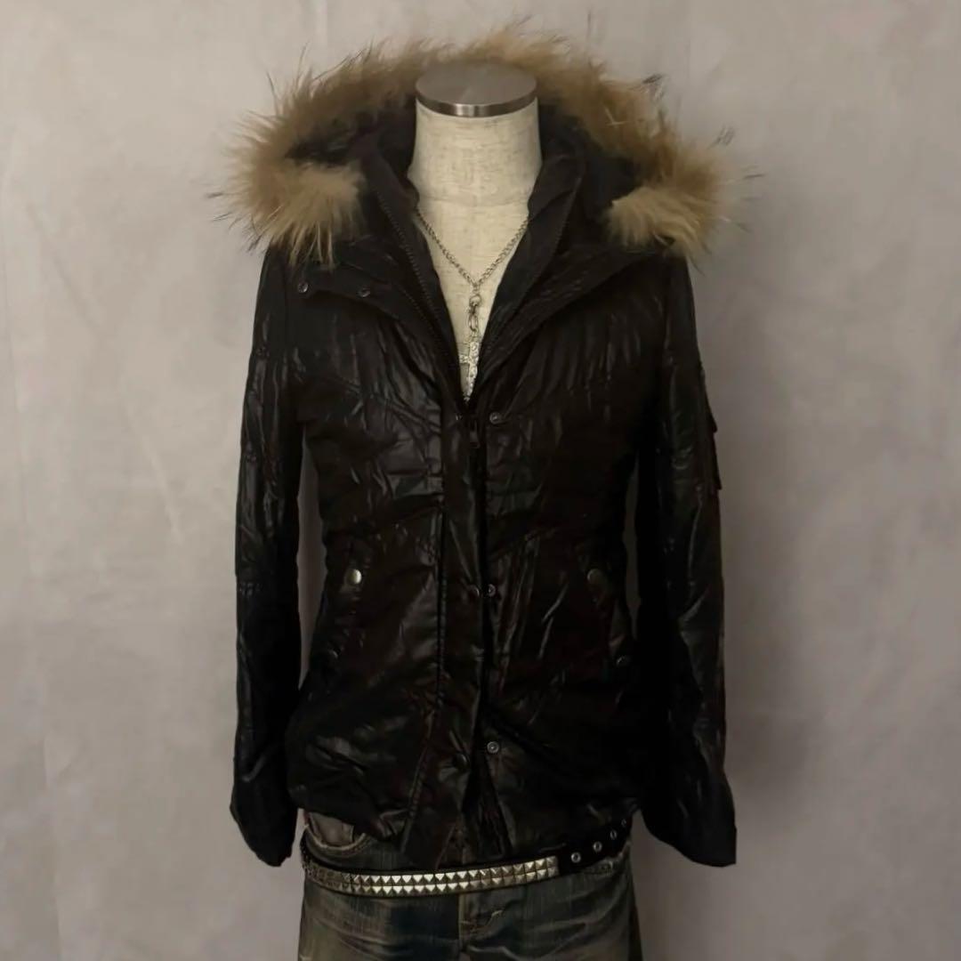 archive ファーダウン　ギミック　ダブルジップ　光沢　お兄系　パンクロック