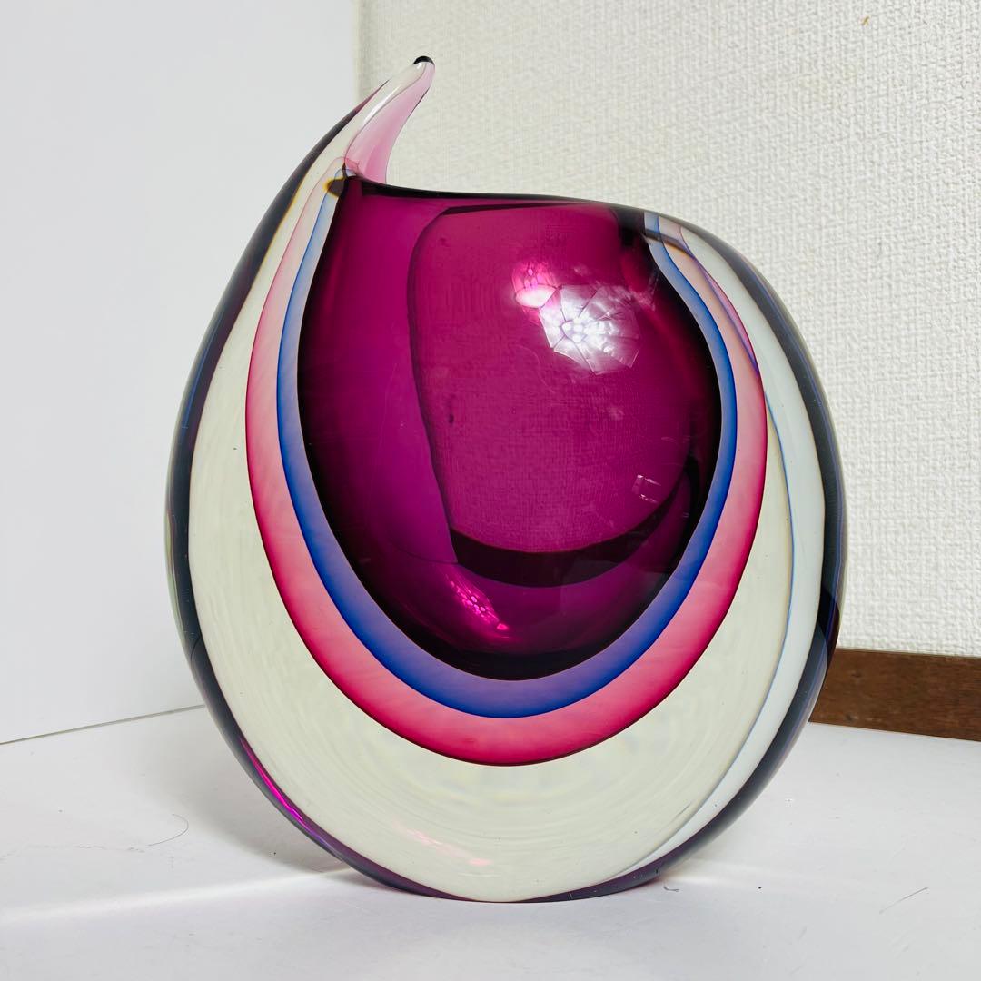 ムラーノ　ビンテージ　花瓶　フラワーベース　イタリア　ムラノ　アンティーク