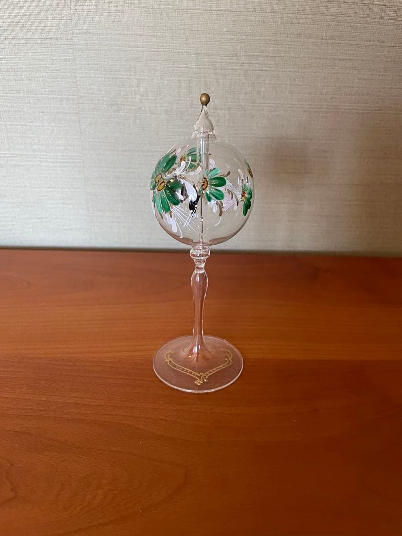 ラジオメーター　ハンドメイド ガラス製 花柄