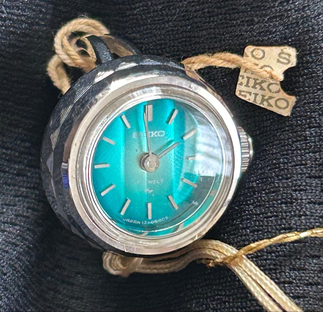 SEIKO アナログリング時計 青文字盤