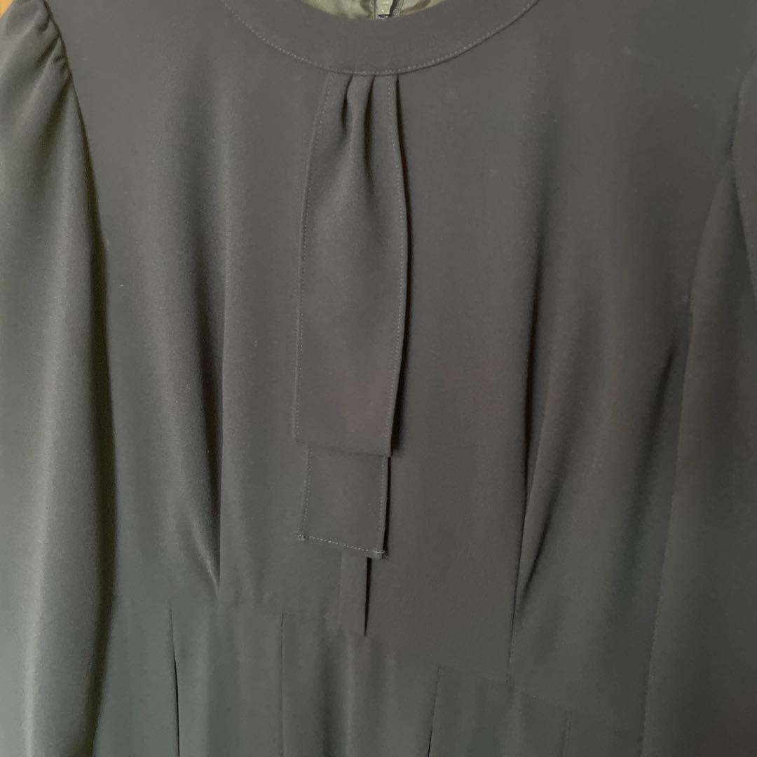 セルフォード　ボウタイプリーツワンピース　ネイビー