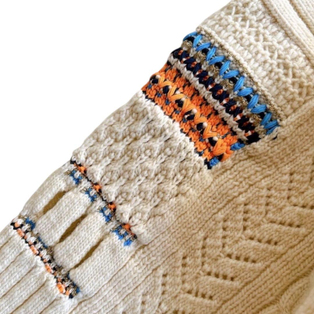 【美品】マメクロゴウチ ケーブル ニット カーディガン オーバーサイズ