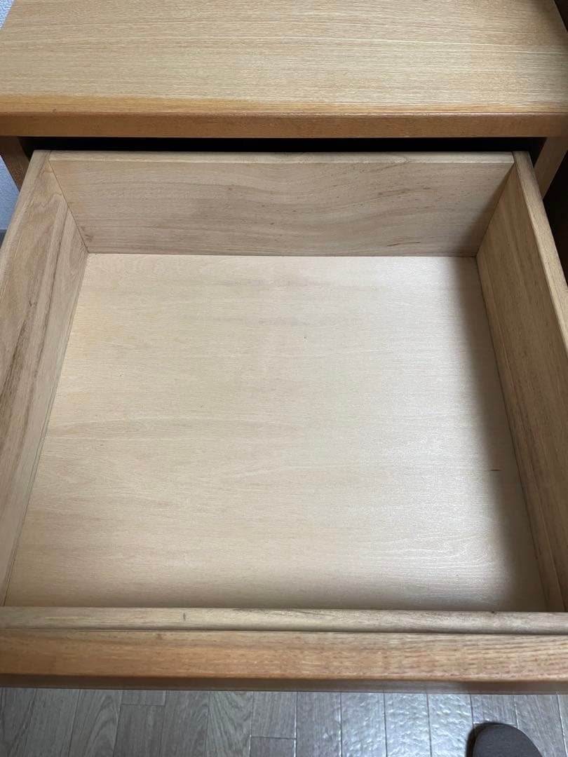 無印良品　三段チェスト　タモ材