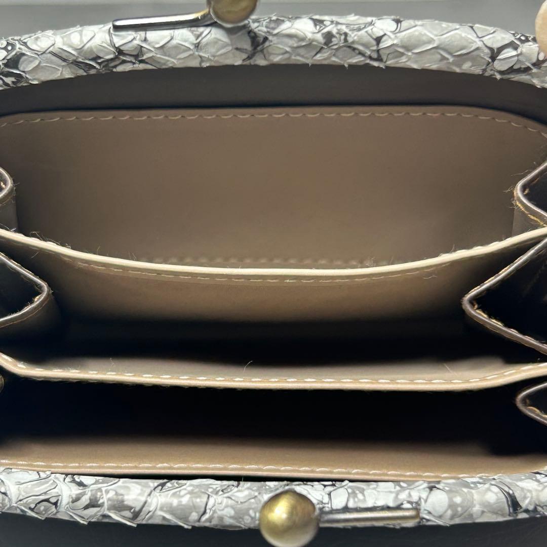 デ*丸様 genten ゲンテン 墨流し　がま口財布　さいふ　パイソン