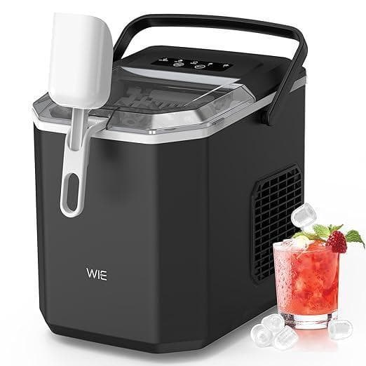 WIE 製氷機【ハンドル付き氷バスケット 高速製氷 自動洗浄機能
