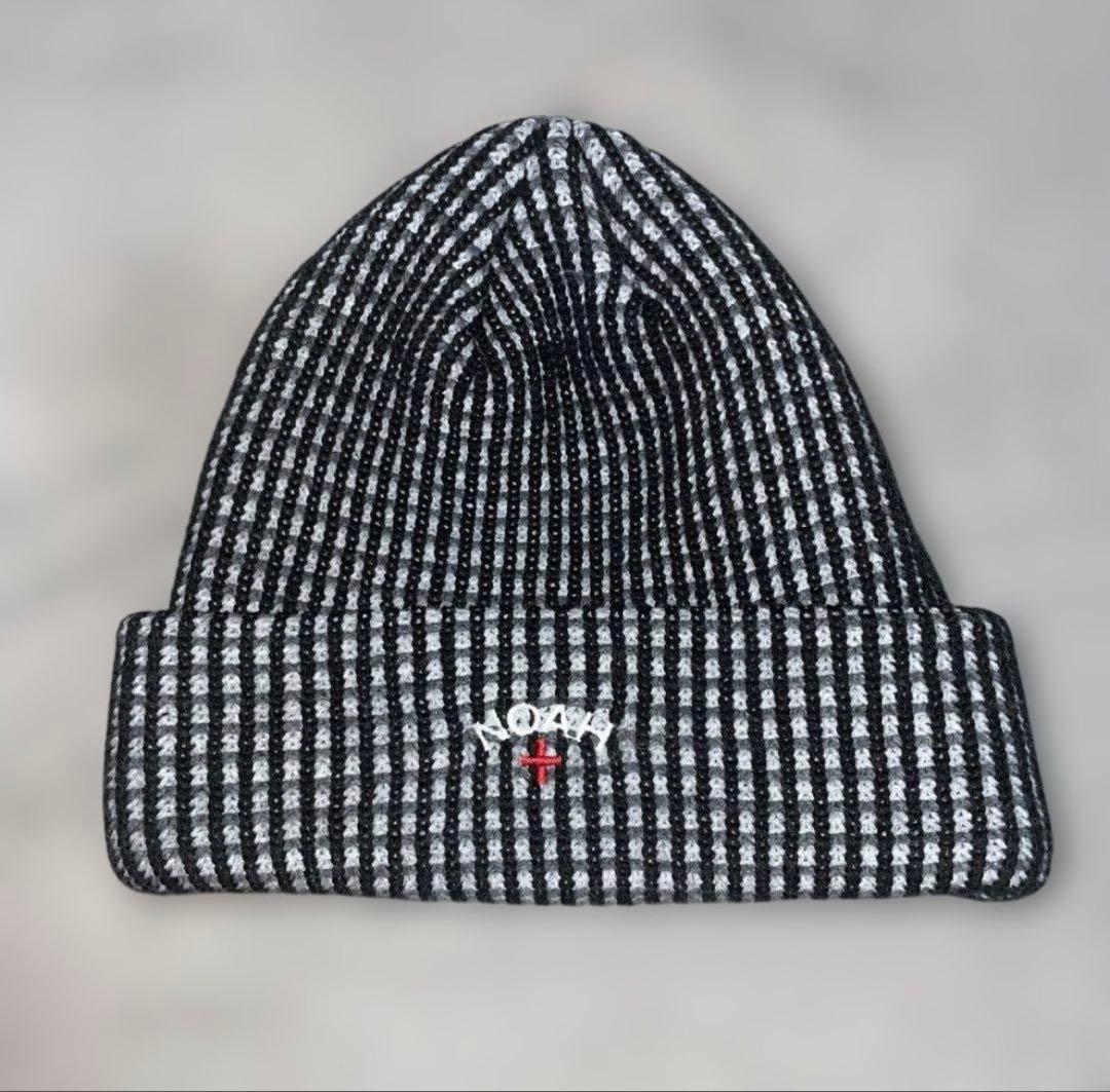 公式完売 NOAH Tri-Color Beanie 黒 ロゴ　ビーニー