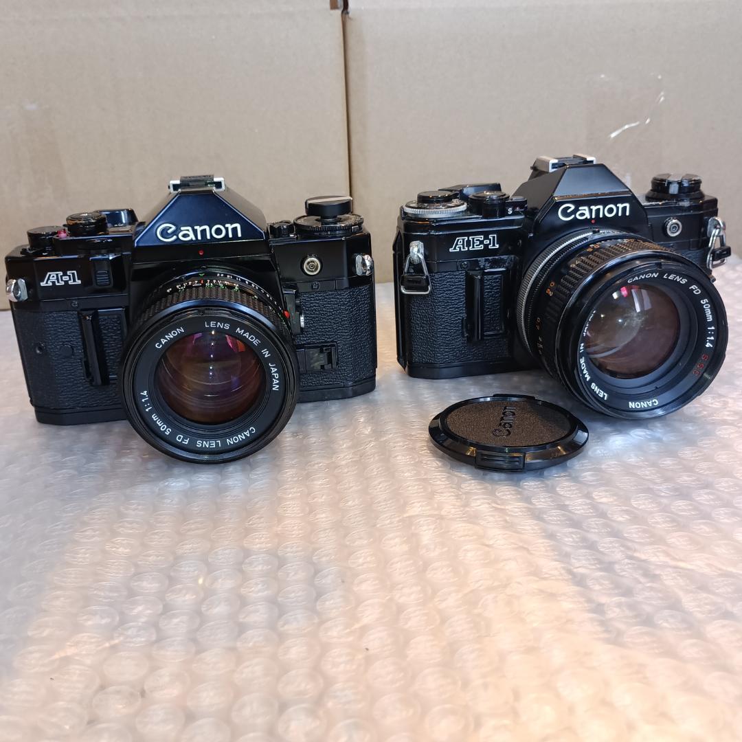 Canon A-1 & AE-1 フィルム一眼レフカメラセット ジャンク出品