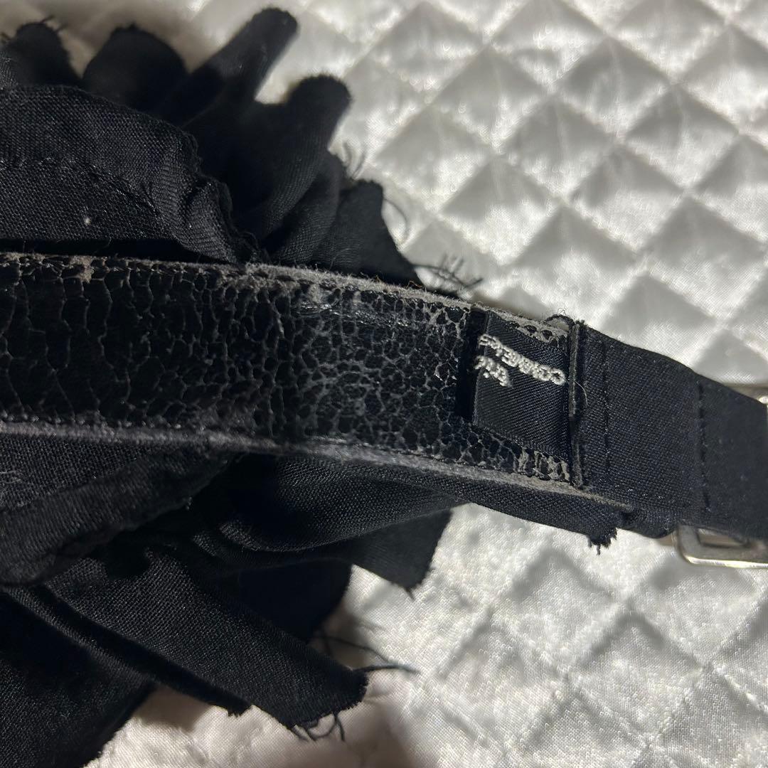 80s archive フリルフラワー装飾ベルト 黒