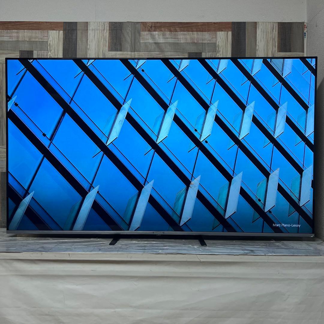 即日受渡❣️全国送料込SUNRISE65型4Kフレームレス液晶テレビWチューナ