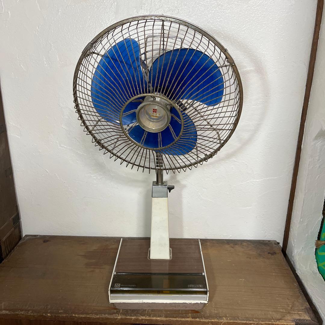 レトロ家庭用扇風機 青い羽根