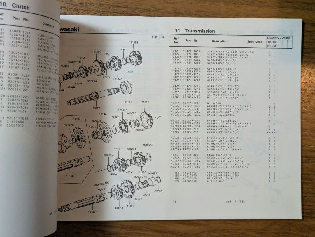 カワサキ Z1000R ローソンレプリカ パーツ カタログ