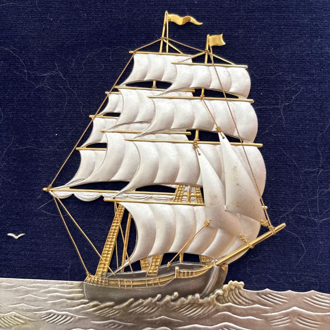 金属美術工芸品TAKEHIKO (武比古作) 帆船　　純銀　silver