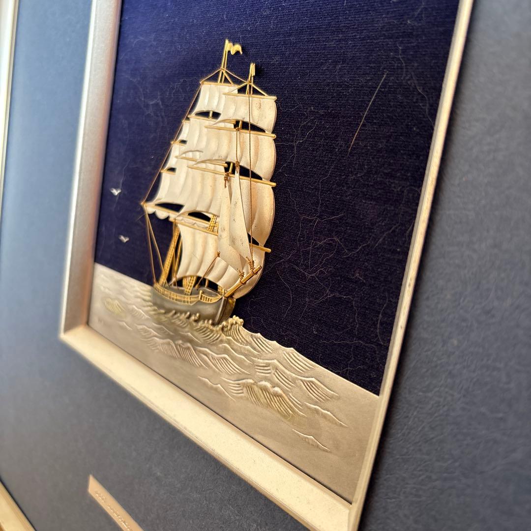 金属美術工芸品TAKEHIKO (武比古作) 帆船　　純銀　silver