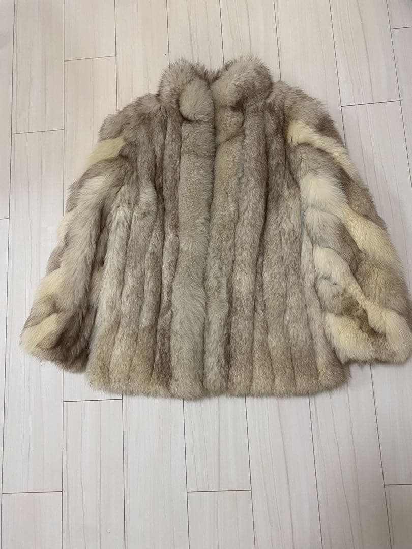 サガフォックス SAGA FOX 毛皮コート フォックスファー 銀サガ Mサイズ