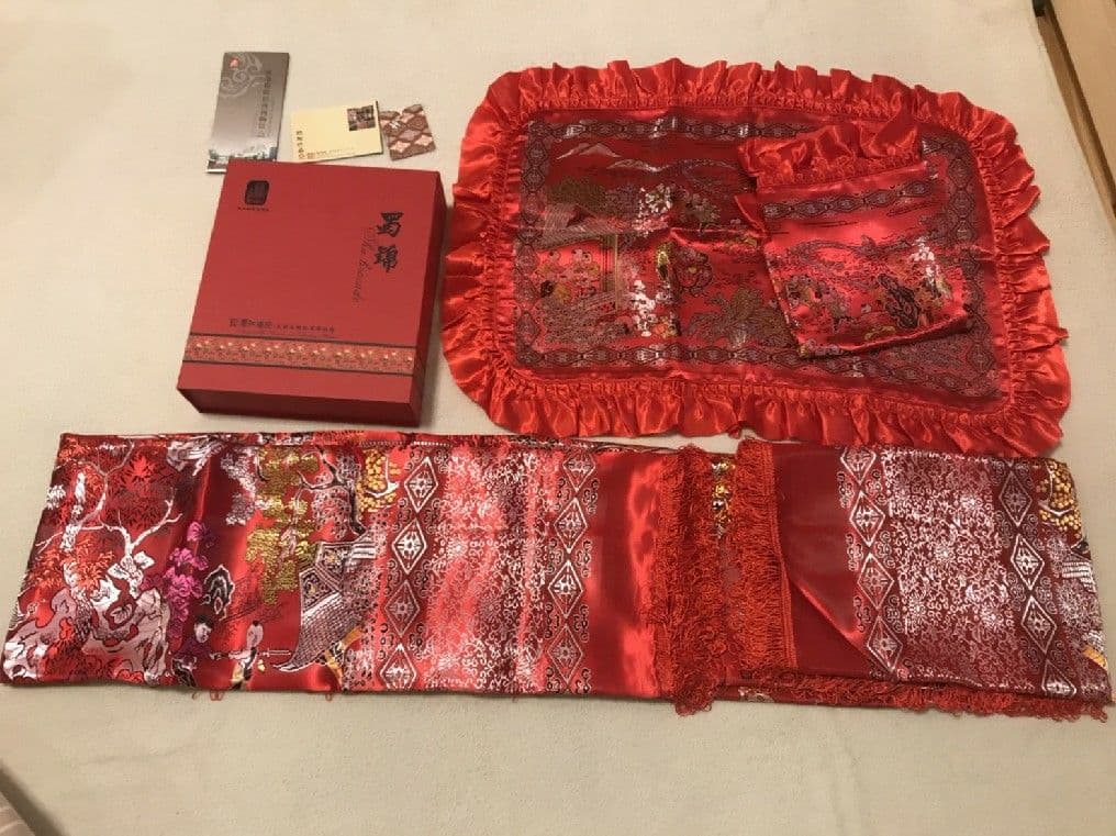 ★お値下げ中！10%OFF★蜀錦　ベッドカバー　枕カバー　刺繍