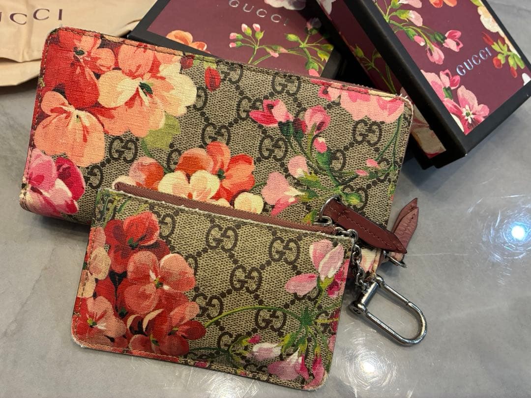 GUCCI スプリーム GG 花柄 長財布＋キーケースセット