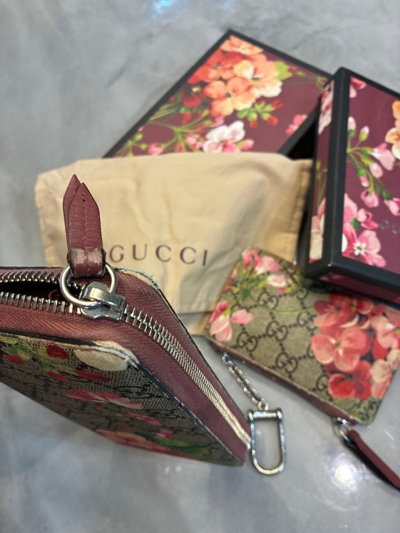 GUCCI スプリーム GG 花柄 長財布＋キーケースセット