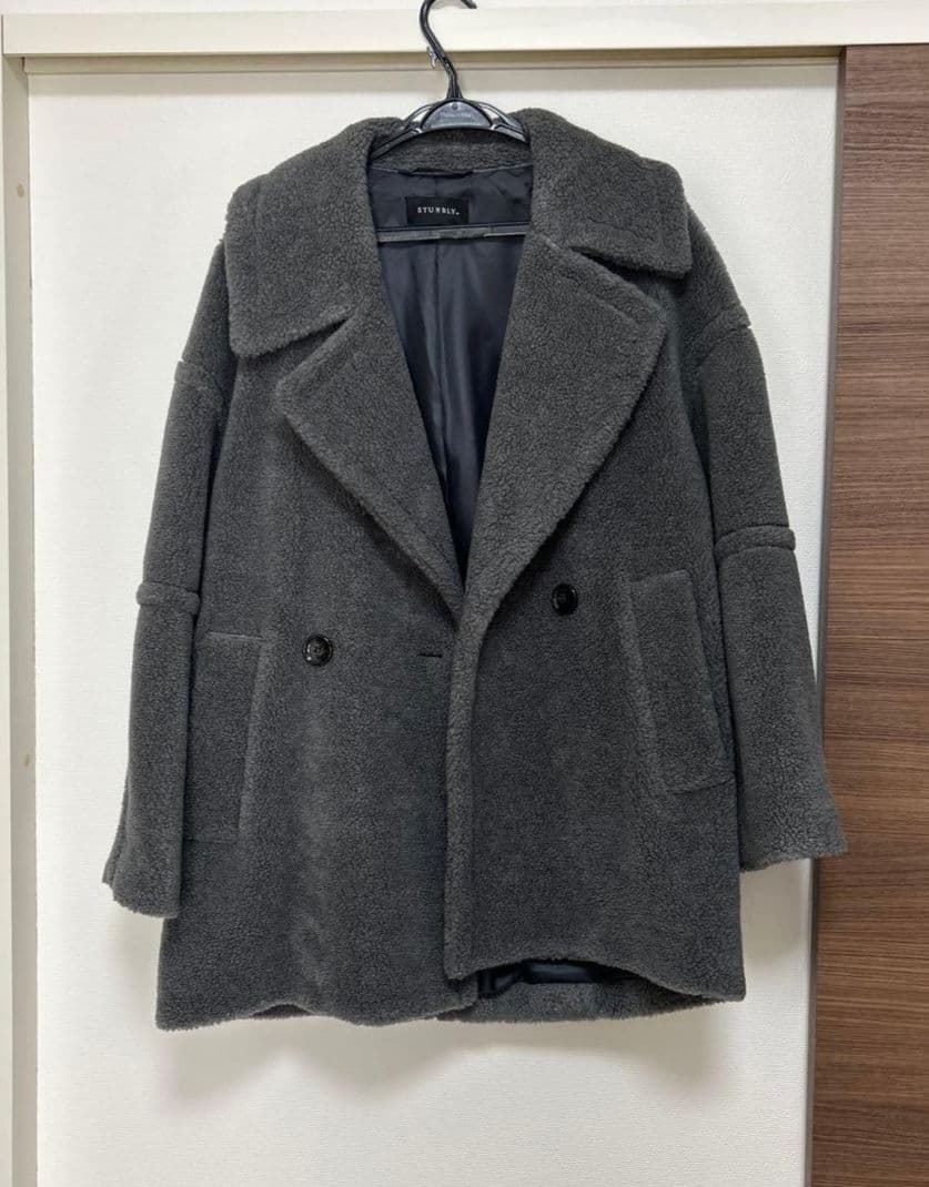 Kenjiさま STUMBLY スタンブリー ボアコート 38 グレー ウール