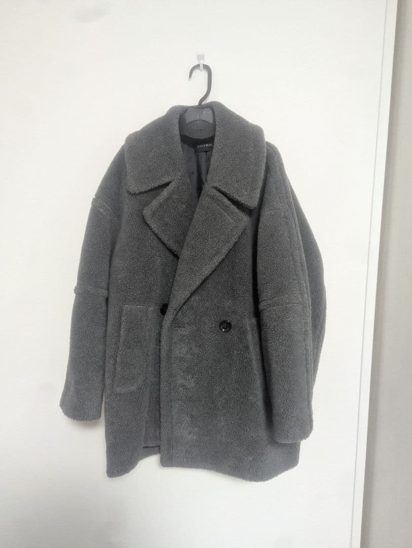 Kenjiさま STUMBLY スタンブリー ボアコート 38 グレー ウール