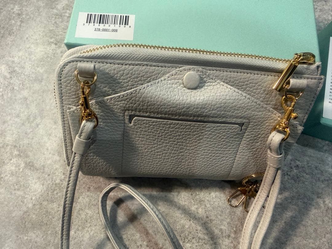 HerScheduleグレー レザー スマホショルダーバッグ