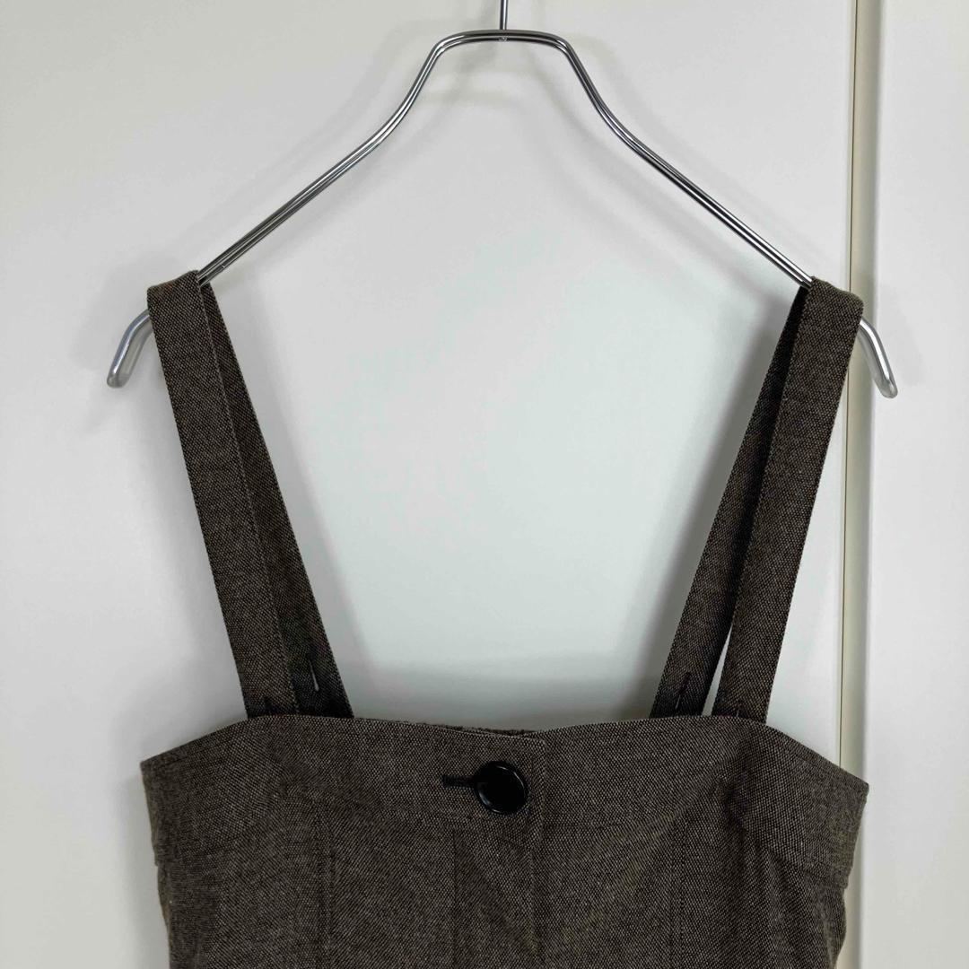 allureville シックツイードサロペットドレス ブラウン サイズ2