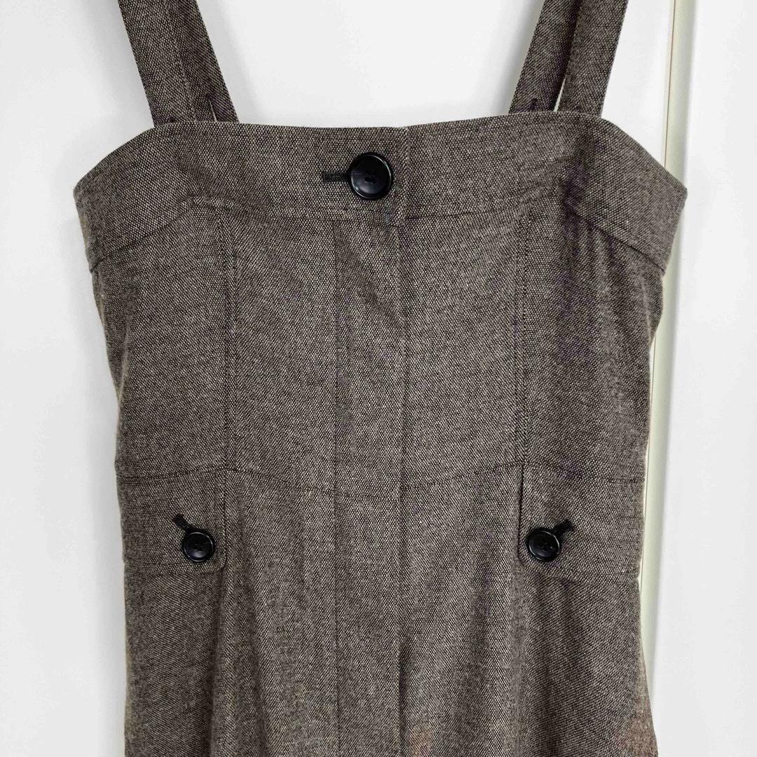 allureville シックツイードサロペットドレス ブラウン サイズ2