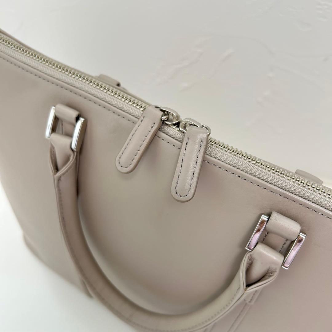 【新品未使用】スリムビジネスバッグ ビジネスレザーファクトリー 牛本革 ベージュ