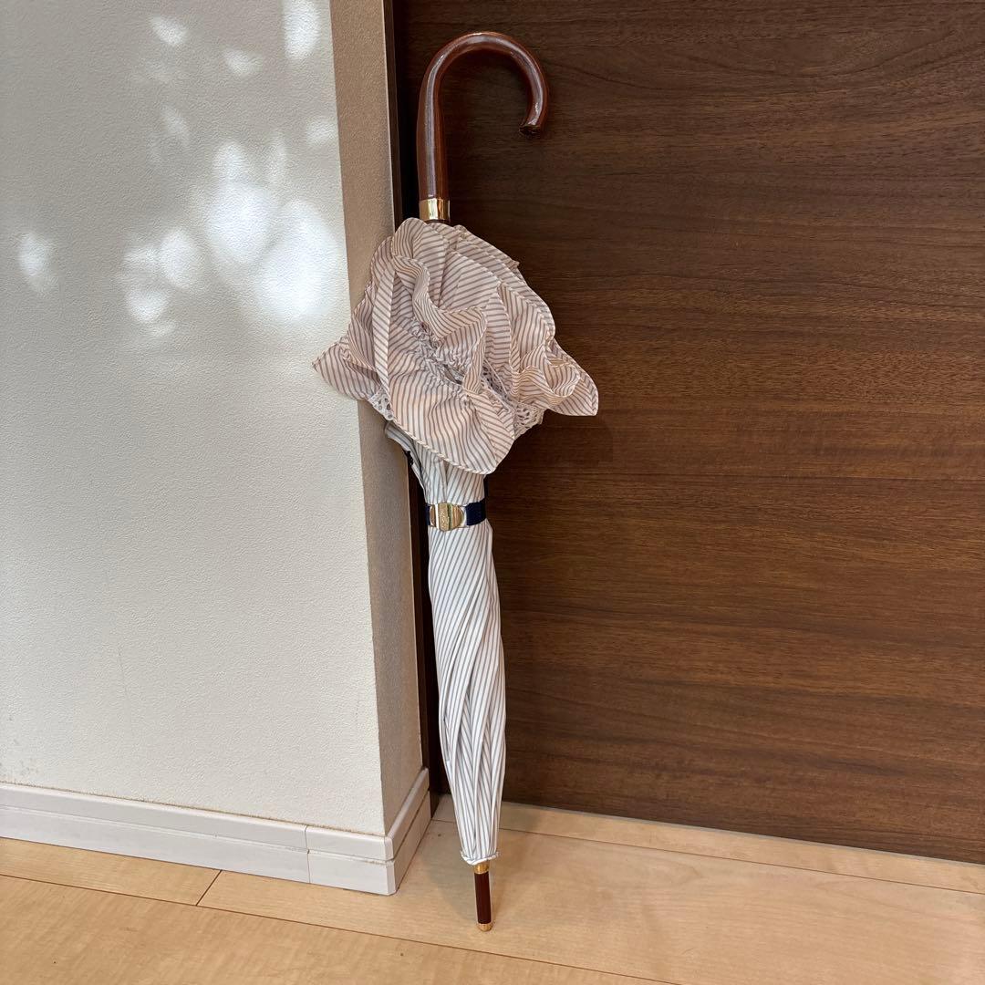ポロ ラルフローレン 日傘 ピンスストライプ