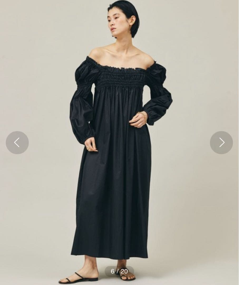 カレンソロジー 2way ギャザーワンピース　ブラック　フレアー　オフショルダー