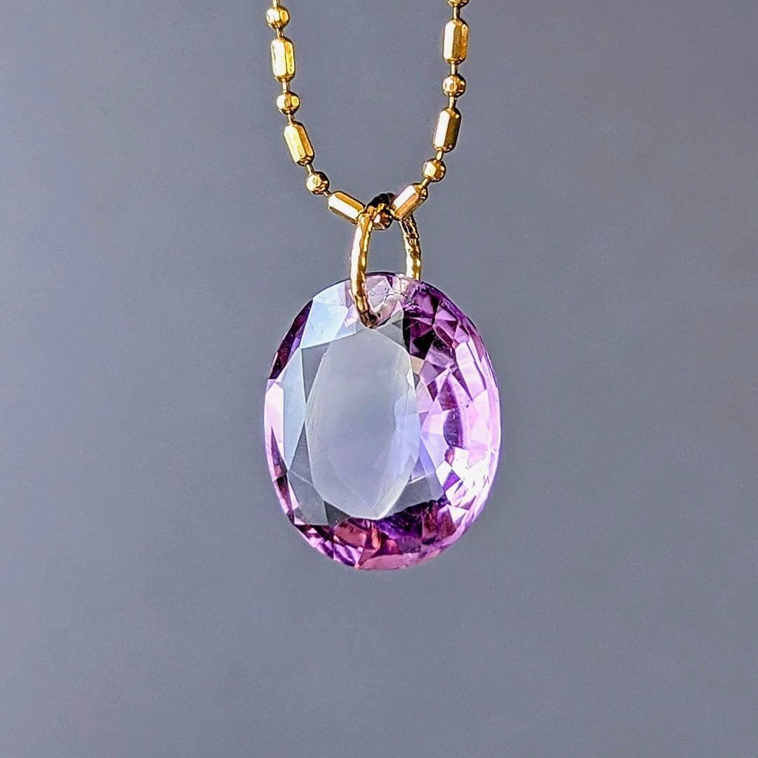 ＊N♢K18 大粒アメシスト 5.3ct チャーム ペンダントトップ