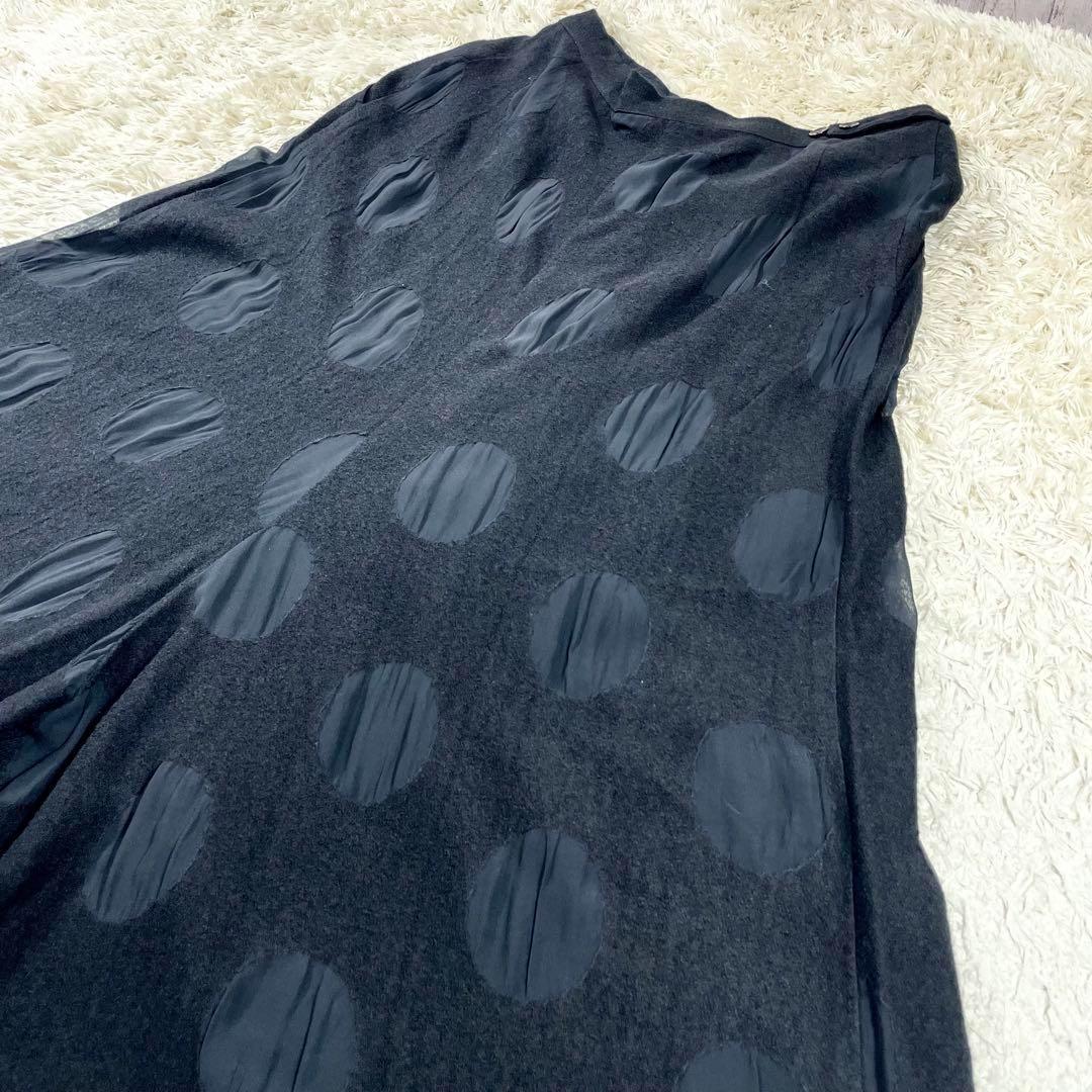 ✨美品　ヨウジヤマモト プリュスノアール　ガウチョパンツ　巻きパンツ　水玉　3