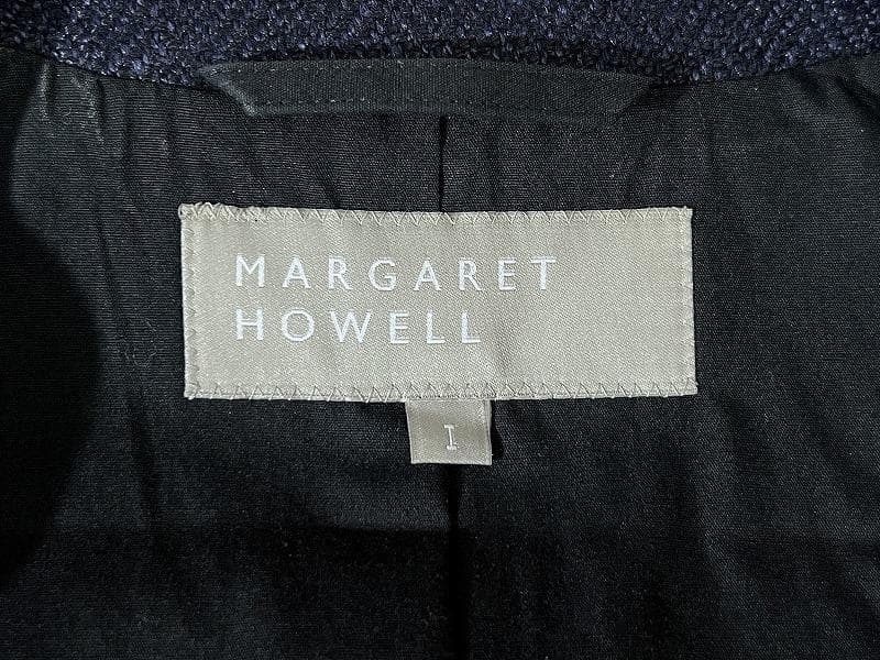 定価65100円 マーガレットハウエル リネン ツイード ジャケット 紺 S