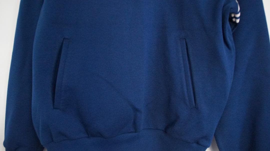 adidas アディダス　ハーフジップ　トラックジャケット　紺×白　デサント