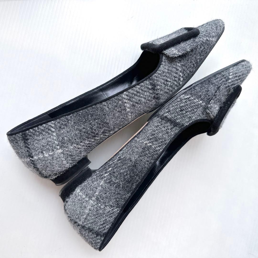 マノロブラニク　メイセール　スクエアバックル　フラットシューズ　パンプス　極美品