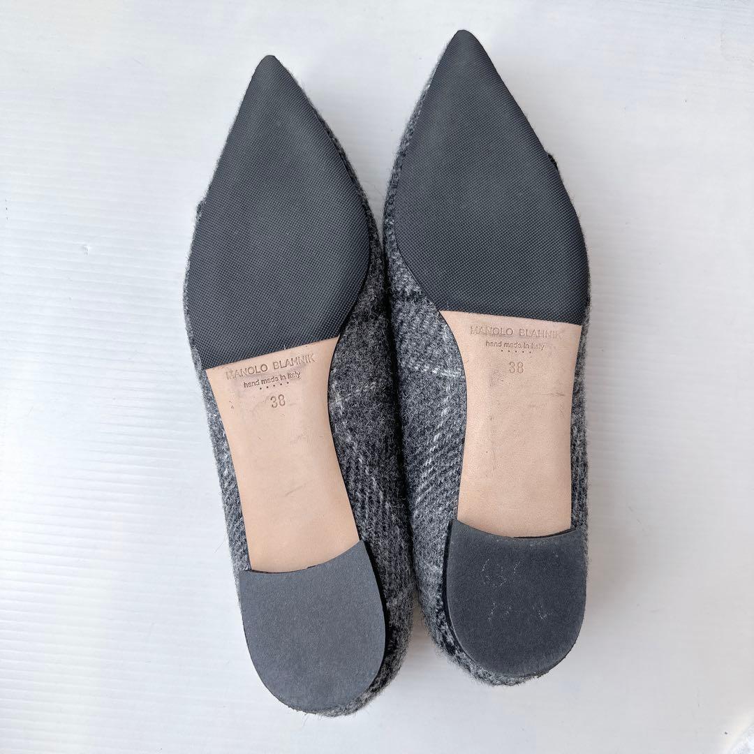 マノロブラニク　メイセール　スクエアバックル　フラットシューズ　パンプス　極美品