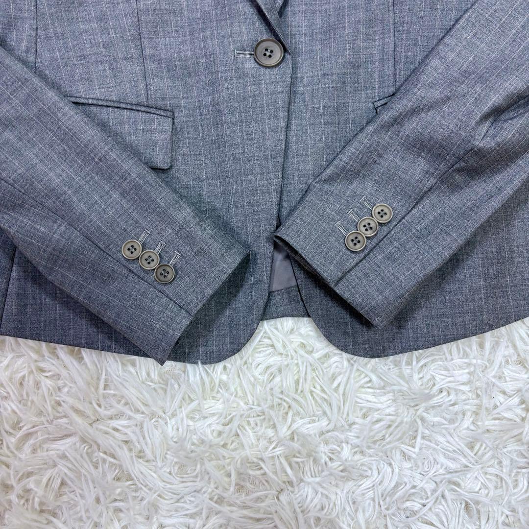 美品 近年モデル Theory スカートスーツ セットアップ ストレッチ グレー