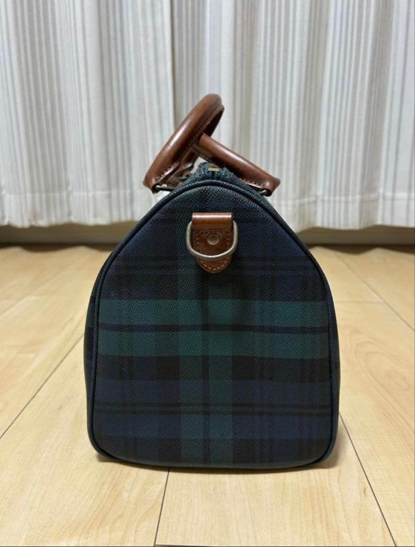 ミニボストンバッグ グリーン系 チェック